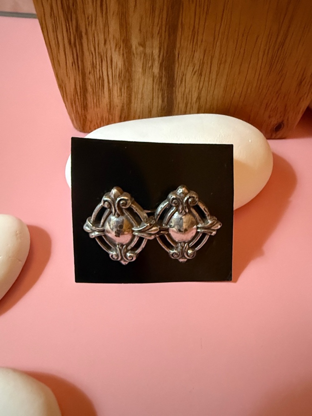 Brighton Silver-Tone Ornate Filigree Clip Earrings